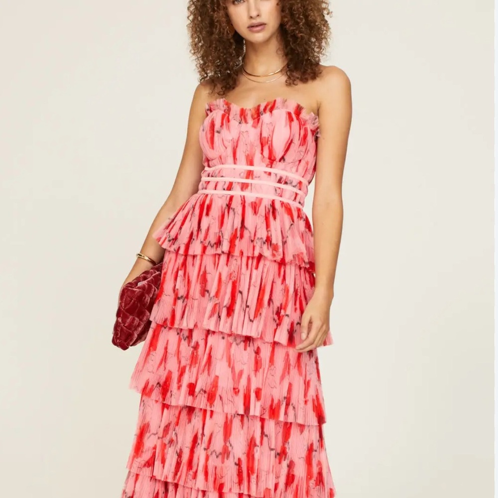 Hutch Pink and Red Tiered Monaco Dress